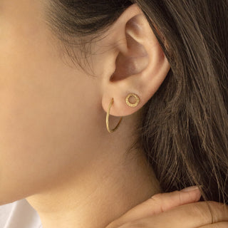 Open Hammered Circle Stud Earring - Anne Sportun Fine Jewellery