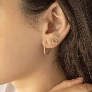 Medium Hammered Open Hoop Earrings - Anne Sportun Fine Jewellery