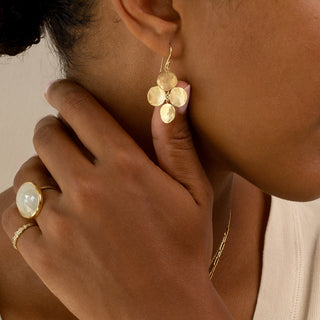 Concave Disc Charm Hook Earrings - Anne Sportun Fine Jewellery