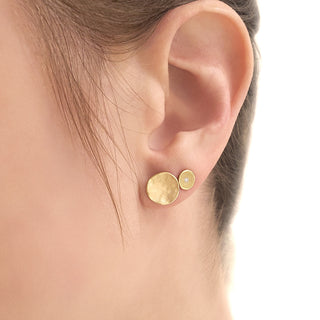 Hammered Disc Studs - Anne Sportun Fine Jewellery