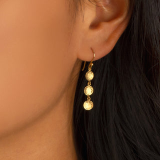 3 Mini Disc Drop Earrings - Anne Sportun Fine Jewellery