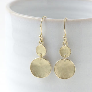 Double Hammered Disc Earrings - Anne Sportun Fine Jewellery