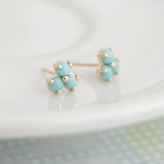Mini Trillium Gemstone Stud Earrings - Anne Sportun Fine Jewellery