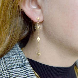 4 Star Dangle Earrings - Anne Sportun Fine Jewellery