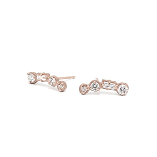 4 Stone Round and Baguette Diamond Climbers - Anne Sportun Fine Jewellery