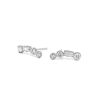 4 Stone Round and Baguette Diamond Climbers - Anne Sportun Fine Jewellery
