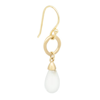 Teardrop Moonstone Open Circle Earrings - Anne Sportun Fine Jewellery