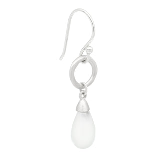Teardrop Moonstone Open Circle Earrings - Anne Sportun Fine Jewellery