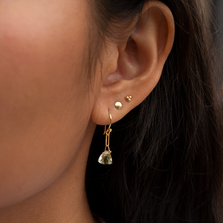 Gemstone Paperclip Earrings - Anne Sportun Fine Jewellery