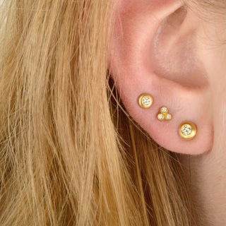 Trinity Bezel Diamond Mini Studs - Anne Sportun Fine Jewellery