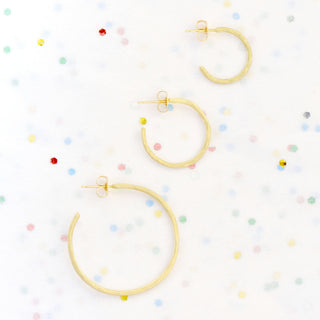 Large Hammered Open Hoop Earrings - Anne Sportun Fine Jewellery