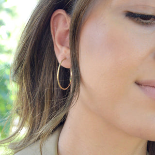 Large Hammered Open Hoop Earrings - Anne Sportun Fine Jewellery