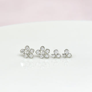 Small Flower Cluster Stud Earring - Anne Sportun Fine Jewellery