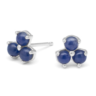 Mini Trillium Gemstone Stud Earrings - Anne Sportun Fine Jewellery