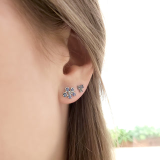 Small Blue Sapphire Flower Cluster Earrings - Anne Sportun Fine Jewellery