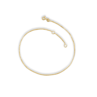 1mm Box Chain Anklet | 10k
