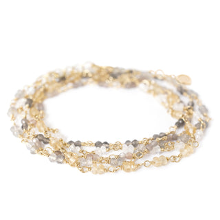 Gold Tied Ombre Gemstone Wrap Bracelet - Anne Sportun Fine Jewellery