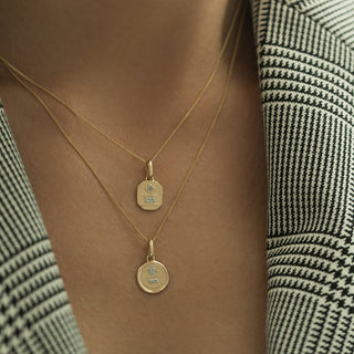 Love Token Square Pendant | 14k & Diamond