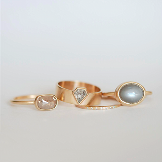 14k Shield Diamond Ring - Final Sale - Anne Sportun Fine Jewellery