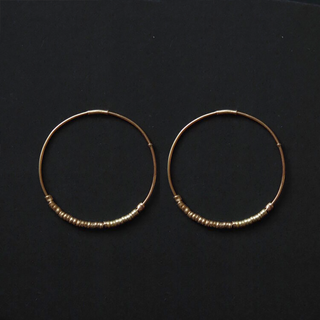 14k Gold Bead Hoops - Anne Sportun Fine Jewellery