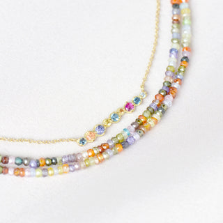Multi-Coloured Sapphire Bar Necklace - Anne Sportun Fine Jewellery