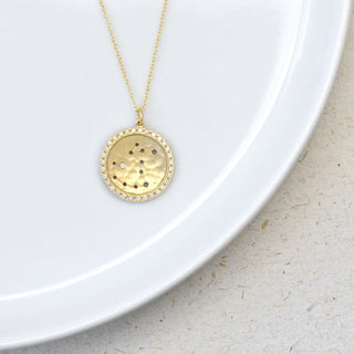 Pave Halo Celestial Sign Necklace - Anne Sportun Fine Jewellery