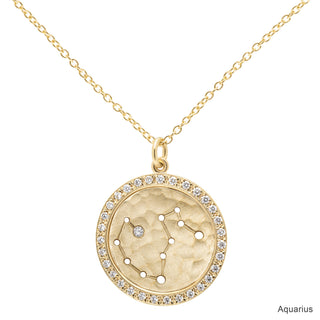 Pave Halo Celestial Sign Necklace - Anne Sportun Fine Jewellery