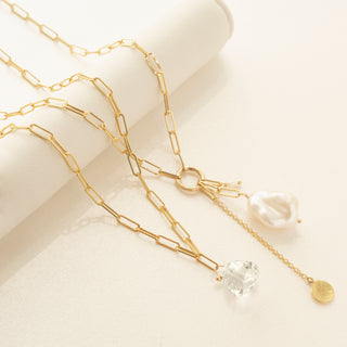 Luna' Paperclip and Keshi Nugget Necklace - Anne Sportun Fine Jewellery