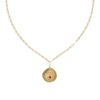 Luna Star Coin Paper Clip Necklace - Anne Sportun Fine Jewellery
