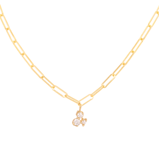 Tiny Diamond Trio Paper Clip Necklace - Anne Sportun Fine Jewellery