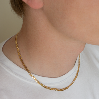 3.5mm Hollow Curb Chain | Gold - Final Sale - Anne Sportun Fine Jewellery