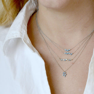 Small Flower Cluster Blue Sapphire Festival Necklace - Anne Sportun Fine Jewellery