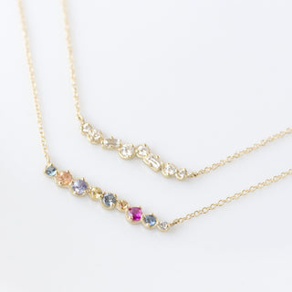 Multi-Coloured Sapphire Bar Necklace - Anne Sportun Fine Jewellery