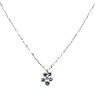 Small Flower Cluster Blue Sapphire Festival Necklace - Anne Sportun Fine Jewellery