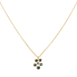 Small Flower Cluster Blue Sapphire Festival Necklace - Anne Sportun Fine Jewellery