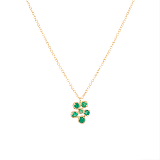 Small Flower Cluster Emerald Festival Necklace - Anne Sportun Fine Jewellery