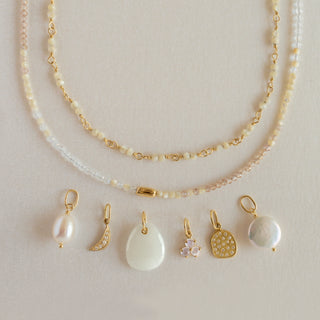 Tiny Crescent Moon Charm with Diamonds - Anne Sportun Fine Jewellery