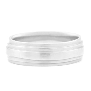 Gold 'Wrap' Level Texture Band 6.4mm - Anne Sportun Fine Jewellery