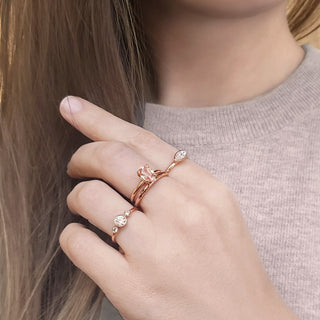 One of a Kind Oval Peach Sapphire Ring - Anne Sportun Fine Jewellery