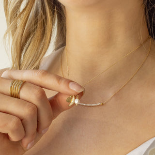 Tiny Crescent Moon Charm with Diamonds - Anne Sportun Fine Jewellery