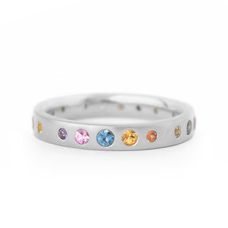 Multi-Colour Gypsy Set Sapphire Band - Anne Sportun Fine Jewellery