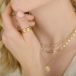 Hammered Disc Necklace - Anne Sportun Fine Jewellery