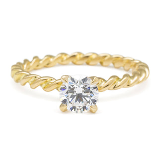 Solitaire Bridal Mount W/ Twsited Rope Band - Anne Sportun Fine Jewellery