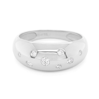 Scattered Diamond Bombe Ring | 8mm