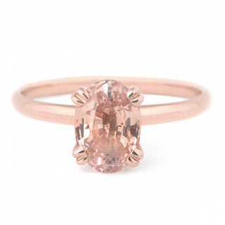 One of a Kind Oval Peach Sapphire Ring - Anne Sportun Fine Jewellery
