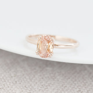 One of a Kind Oval Peach Sapphire Ring - Anne Sportun Fine Jewellery