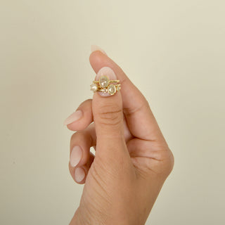 One of a Kind Oval Rosecut Diamond Hammered Ring - Anne Sportun Fine Jewellery