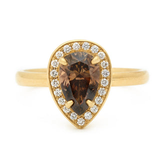 One of a Kind Cognac Pear Diamond Ring - Anne Sportun Fine Jewellery