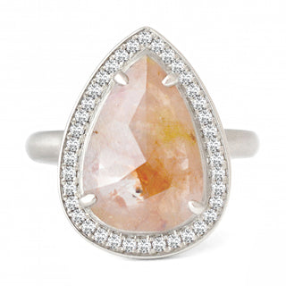 One of a Kind Copper Taupe Pear Diamond Ring - Anne Sportun Fine Jewellery