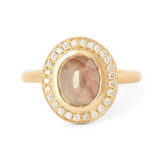 One of a Kind Red Cushion Rosecut Diamond Ring